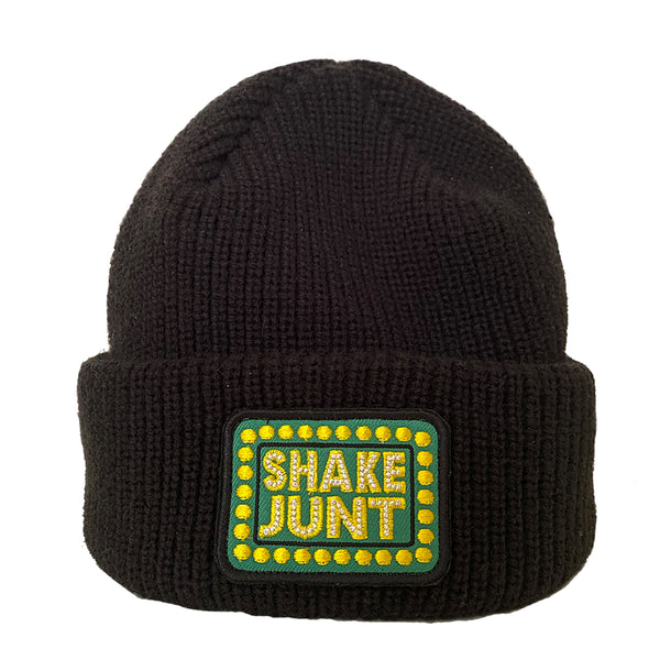 Box Logo Patch Black Beanie – SHAKE JUNT